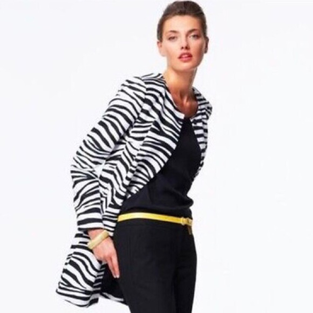 Talbots Zebra Print Longline Jacket Size 6, NWT